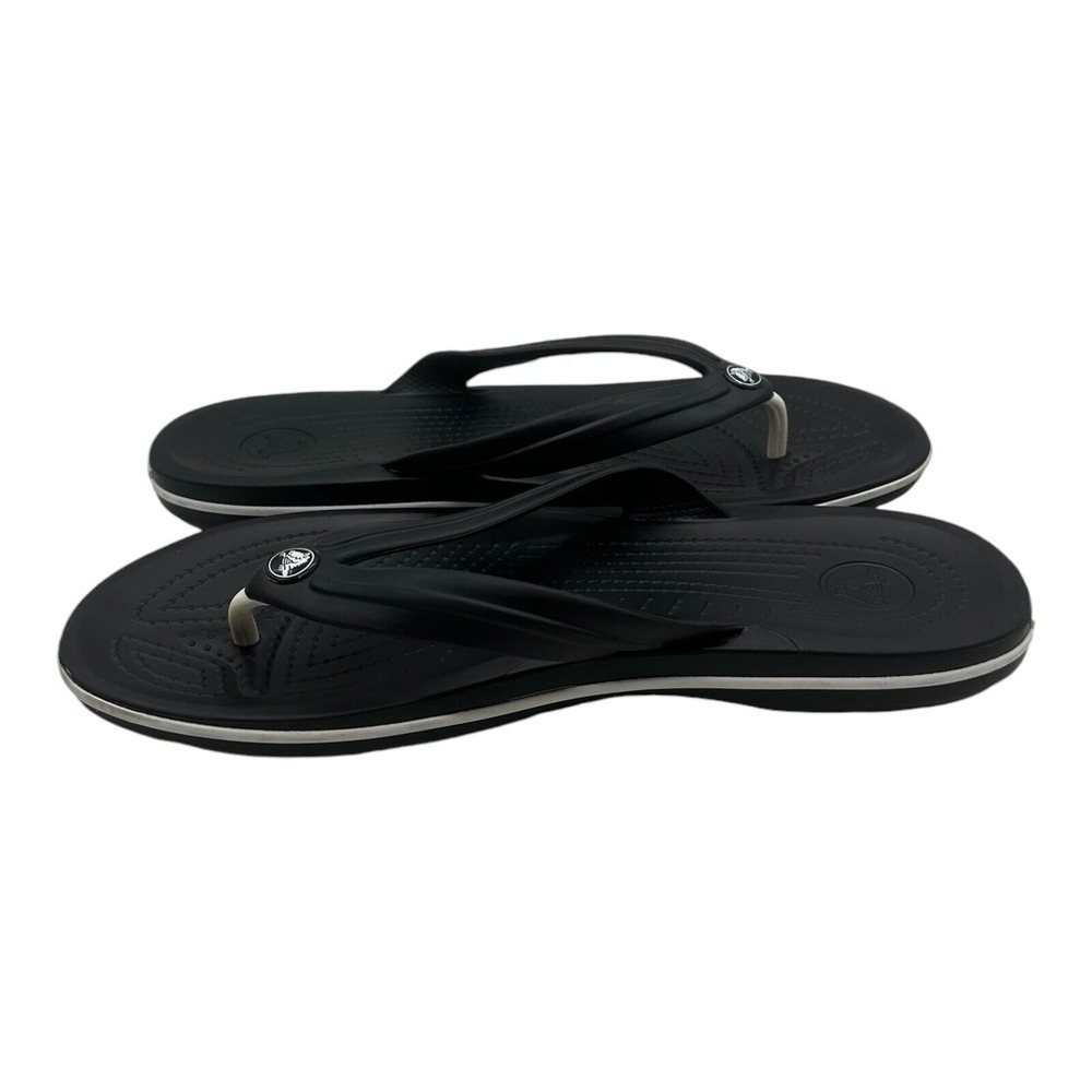 Crocs Unisex Crocband Flip‎ Flops Thong Sandals 11033 Black Men's 9 Women's 11 - Picture 3 of 11